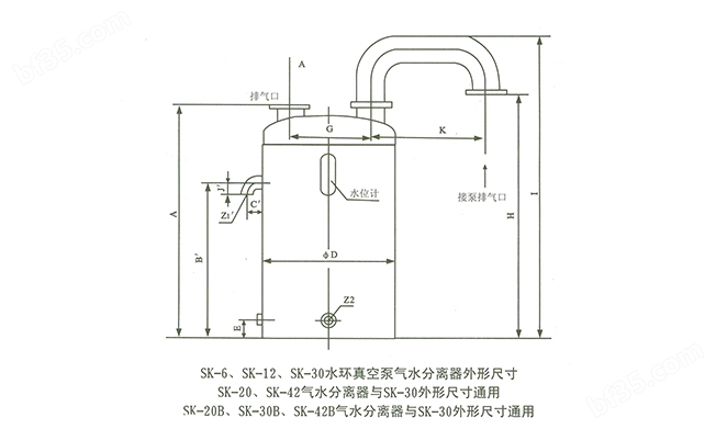 SK真空泵 外形及安装尺寸图6
