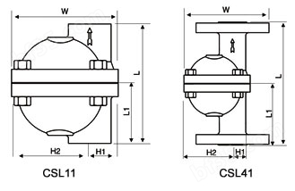 CSL41、CSL11型立式自由浮球式蒸汽疏水阀结构图